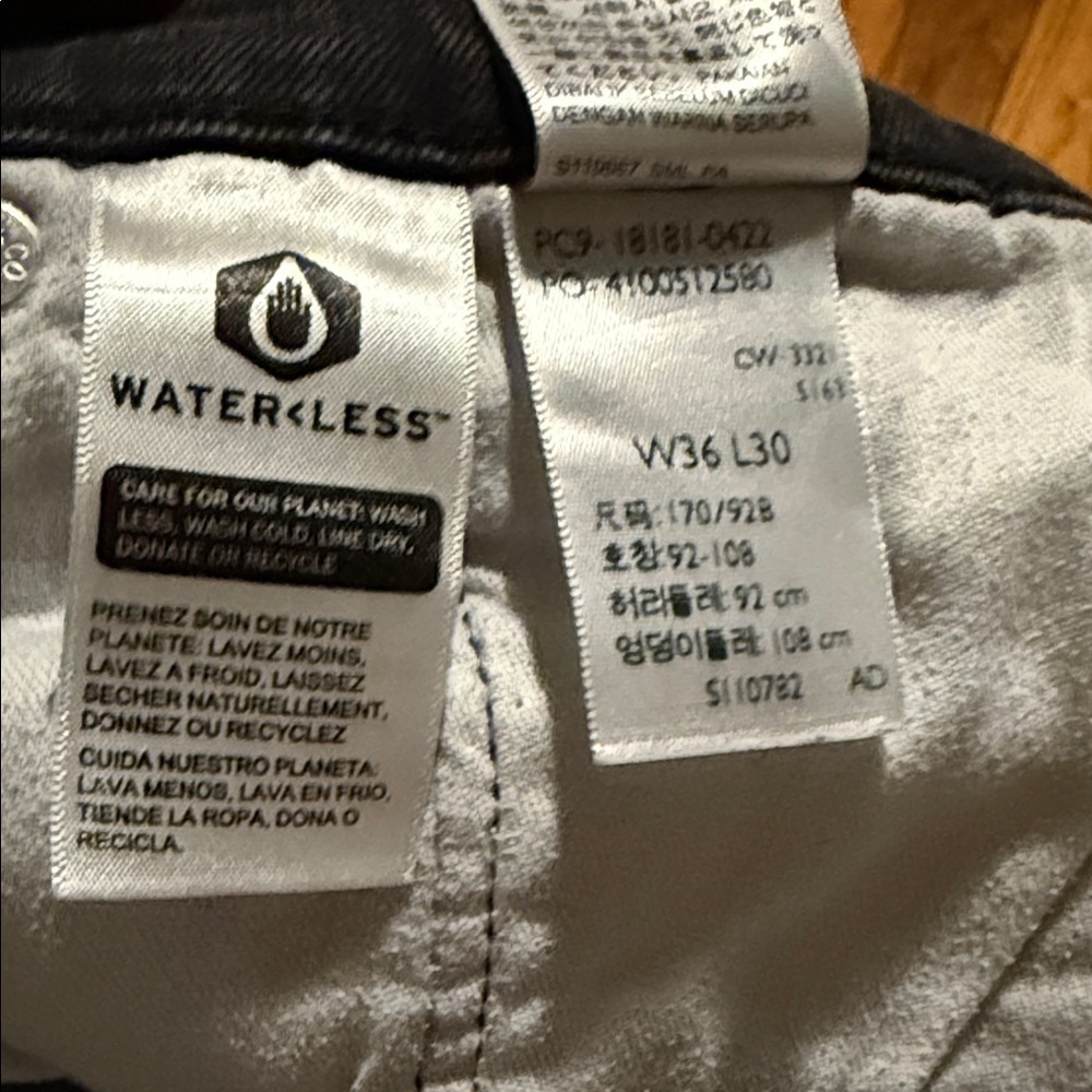 Levi's Men's Black Straight Jeans - Black W36, L30 - Picture 8 of 9
